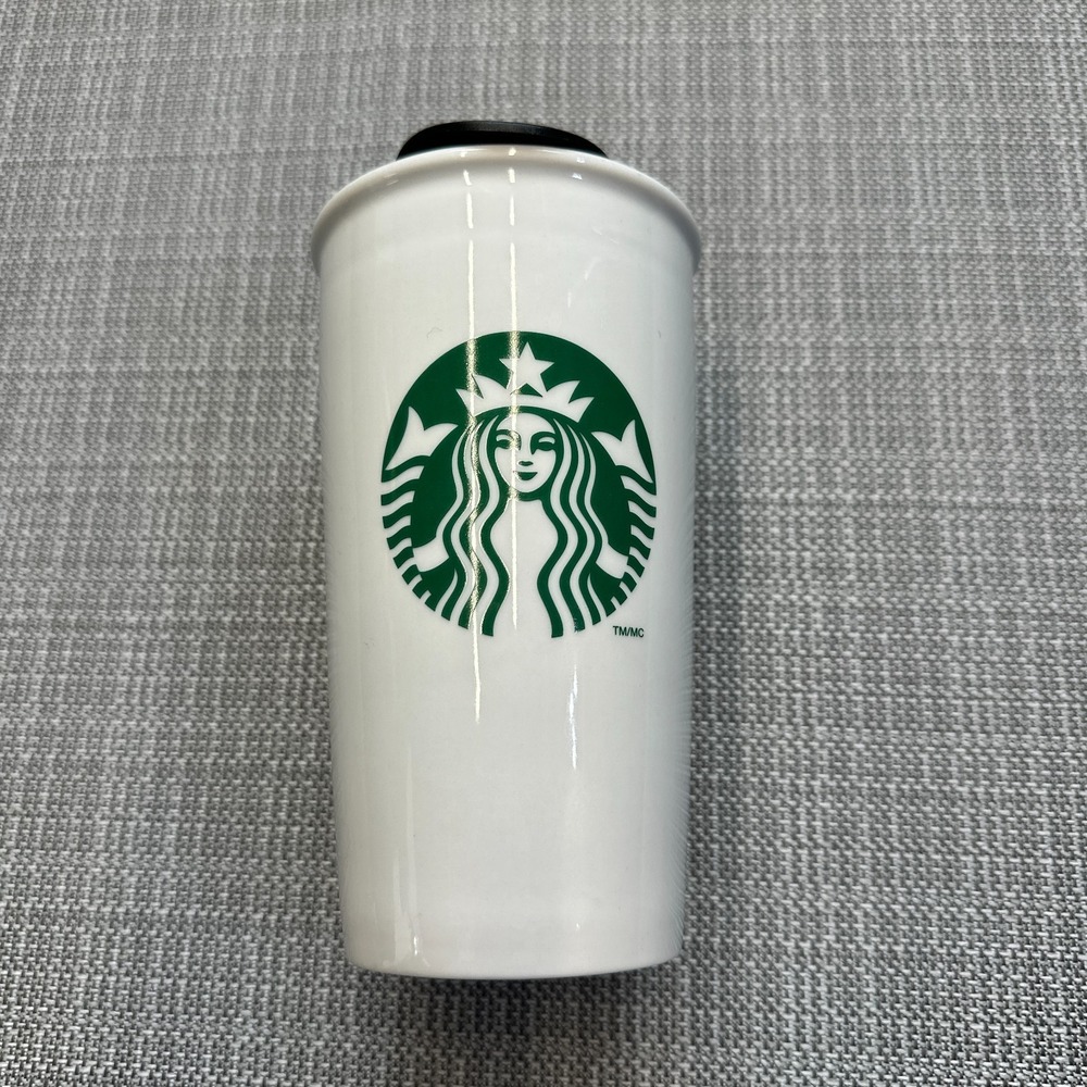 Starbucks 2011 Ceramic 12oz Travel Tumbler Coffee Mug with Lid to Go
